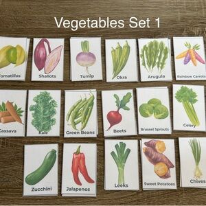 Colorful Vegetable Flashcards Set